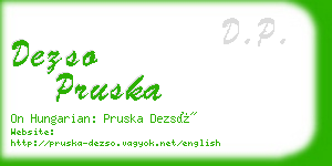 dezso pruska business card